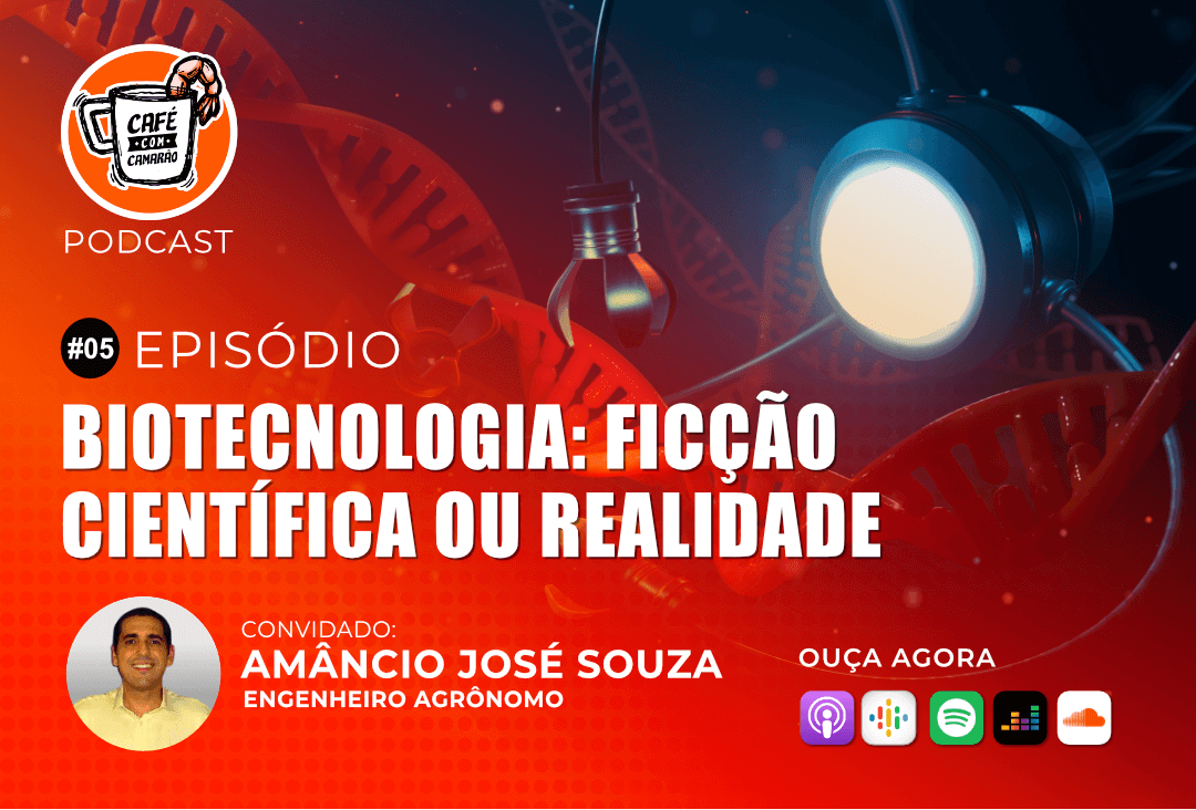 Flyer Podcast Café com Camarão Episódio 05